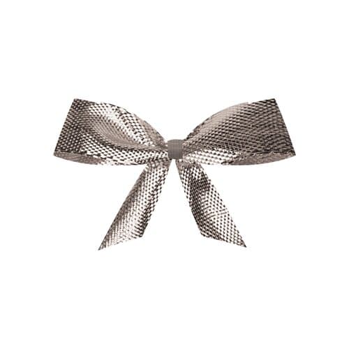 Deko, ca. 1g, Schleife silber klein mit goldenem Clip