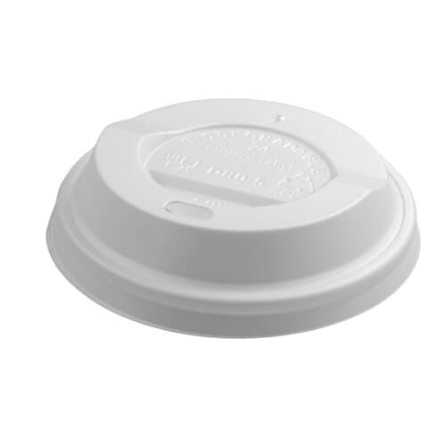 Verpackung, ca. 1g, Kompostierbare Deckel für Becher weiß 80mm