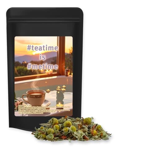Bio Rotbuschtee Entspannungszeit, ca. 40g, Standbeutel Midi schwarz