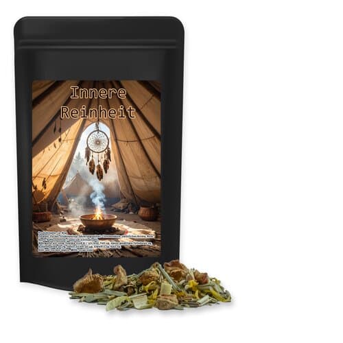 Bio Kräutertee Seelenwohl, ca. 32g, Standbeutel Midi schwarz