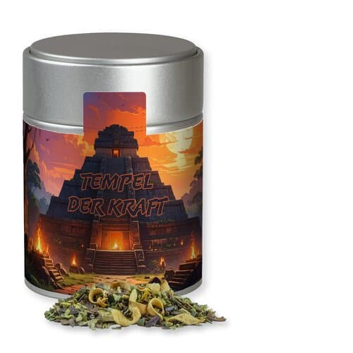 Matetee Orange, ca. 40g, Metalldose Midi silber