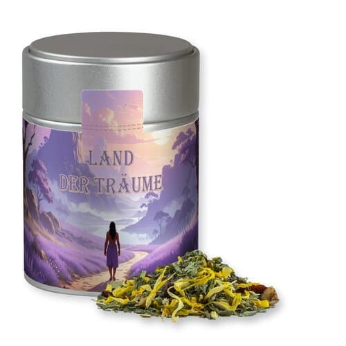 Kräutertee Lavendel, ca. 30g, Metalldose Midi silber