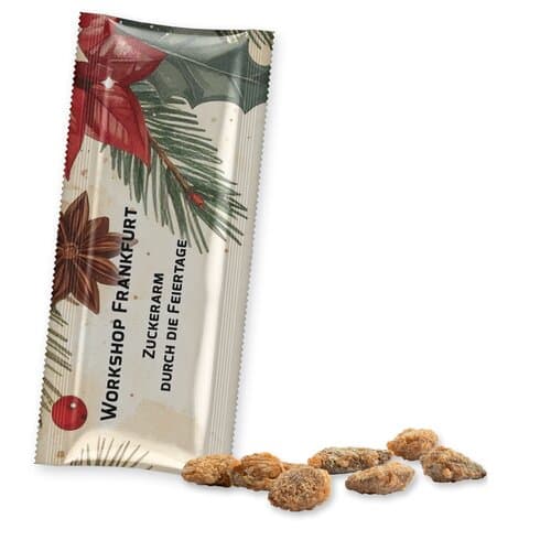 Feuergebrannte Mandeln ohne Zuckerzusatz, ca. 25g, Snack Stick