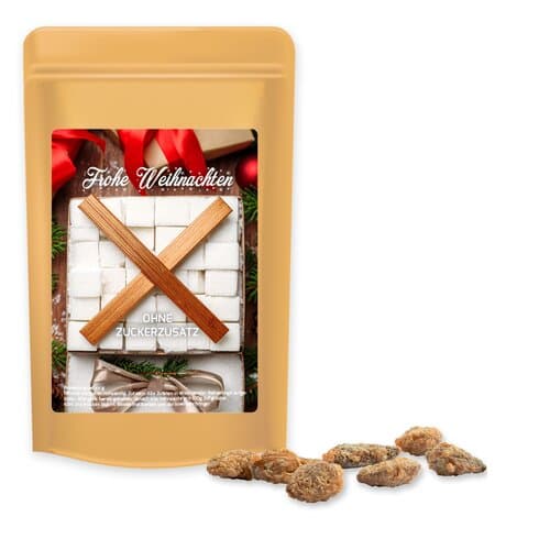 Feuergebrannte Mandeln ohne Zuckerzusatz, ca. 80g, Standbeutel Midi