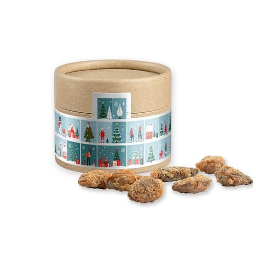 Feuergebrannte Mandeln ohne Zuckerzusatz, ca. 40g, Kraftpapierdose Mini