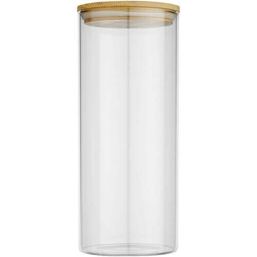 MOLFUJ 1200 Ml Glasbehälter Mit Holzdeckel – Stapelbar, Luftdicht, Für Lebensmittel, Kaffee, Süßigkeiten