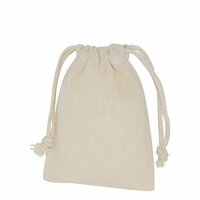 Baumwollbeutel mit doppeltem Kordelzug - 135 g/m² - 10 x 12 cm