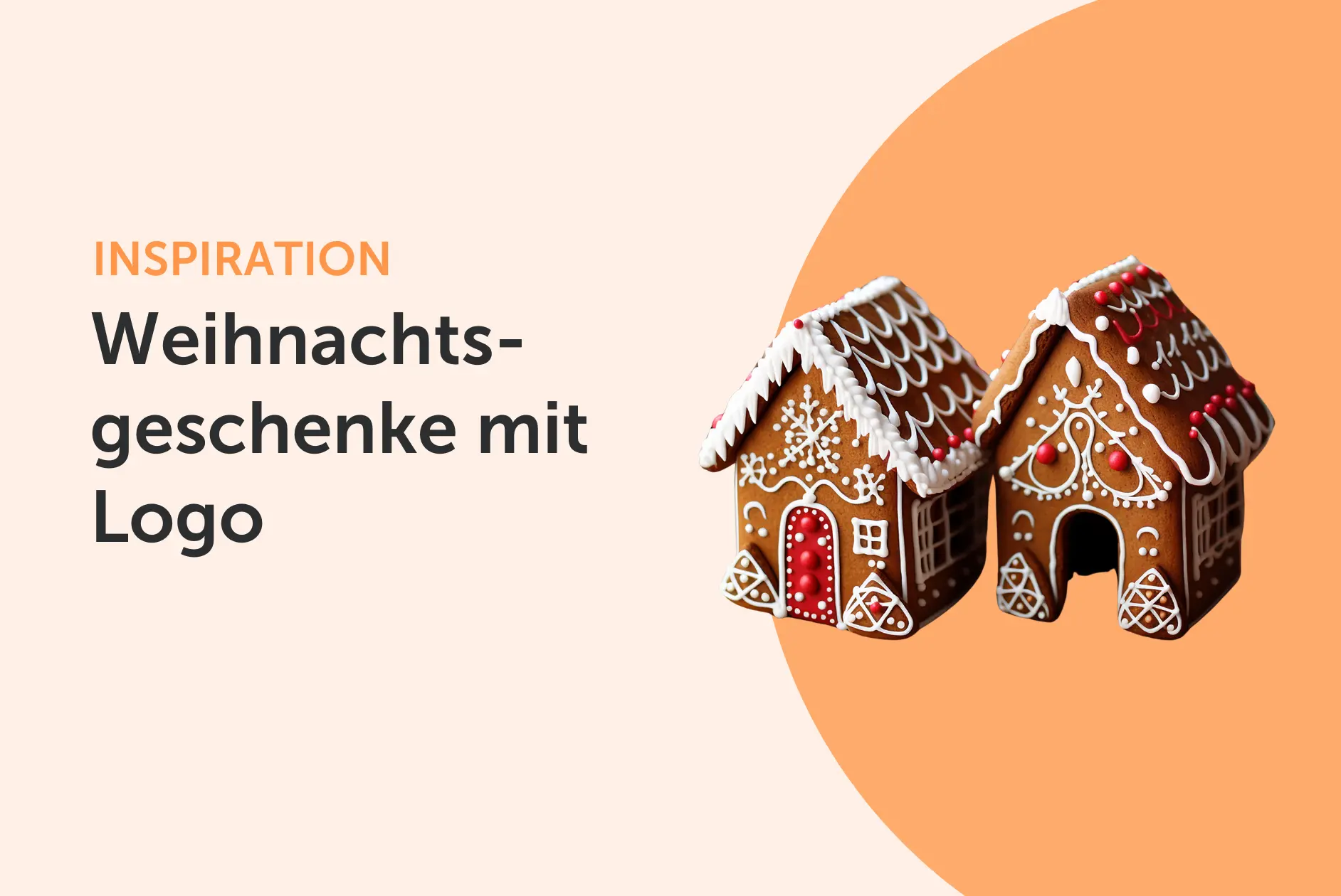 Headerbild mit Titel, Weihnachts-Lebkuchen auf orangenem Hintergrund.