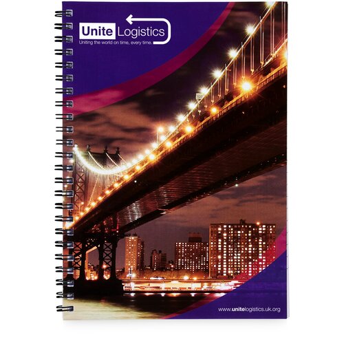Desk-Mate® A5 Spiralnotizbuch mit bedruckter Rückseite