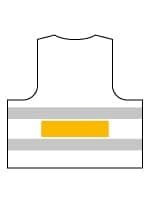 Sicherheitsweste - EN 20471 – Druckbeispiel Siebdruck, 1-farbig, 250 x 70 mm - Zwischen den refl. Streifen