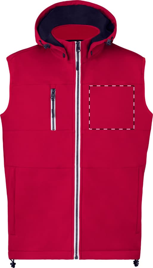 Netly Softshell-Bodywarmer/Weste – Druckbeispiel Transferdruck (bis 50 cm²), 1-farbig, max. 150 x 80 mm - Linke Brust