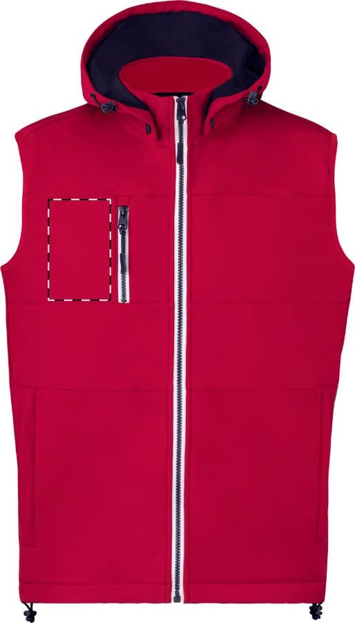 Netly Softshell-Bodywarmer/Weste – Druckbeispiel Digital-Transferdruck (bis 50 cm²), max. 80 x 80 mm - Rechte Brust