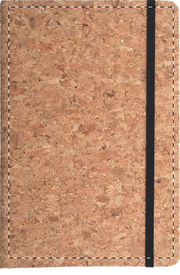 Maamora A6 Notizbuch – Druckbeispiel Gravur, Vollfarbig, max. 50 x 50 mm - Vorderseite