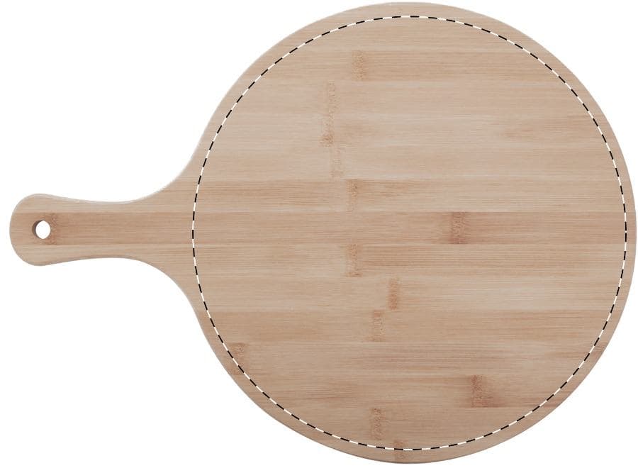 Naples Pizza-Schneidebrett – Druckbeispiel Gravur, Vollfarbig, max. Ø 100 mm - Vorderseite