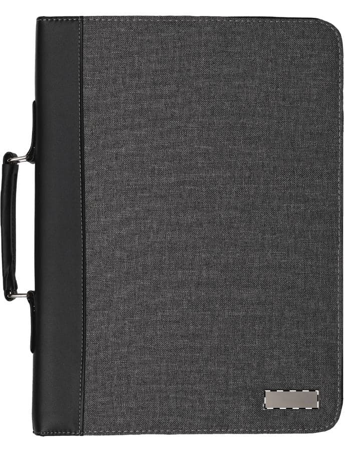 Smokey Zip Dokumentenmappe – Druckbeispiel Gravur, Vollfarbig, max. 35 x 9 mm - Metallplättchen