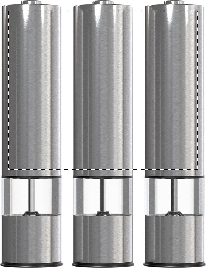 Malabar Salz- und Pfeffermühle – Druckbeispiel Rundum-Gravur, max. 150 x 100 mm - Rundum