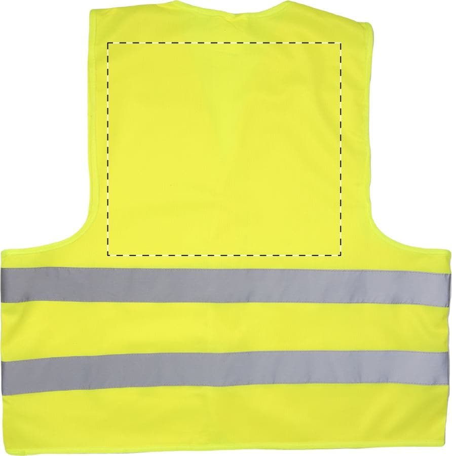 Visibo Warnweste – Druckbeispiel Siebdruck, 1-farbig, max. 250 x 150 mm - Rückseite