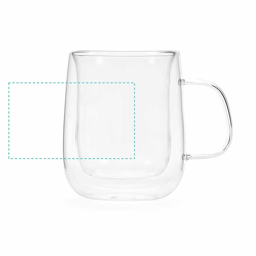 Elbe 450 Tasse aus Borosilikatglas, 440ml – Druckbeispiel Siebdruck 360º - XL, 1-farbig, 140 x 50 mm - Tasse