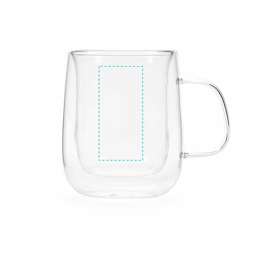 Elbe 450 Tasse aus Borosilikatglas, 440ml – Druckbeispiel Lasergravur - XL, 28 x 65 mm - Seite 1