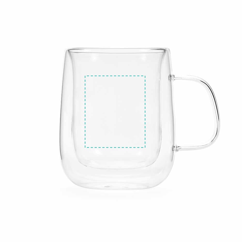 Elbe 450 Tasse aus Borosilikatglas, 440ml – Druckbeispiel Tampondruck, 40 x 50 mm - Seite 1