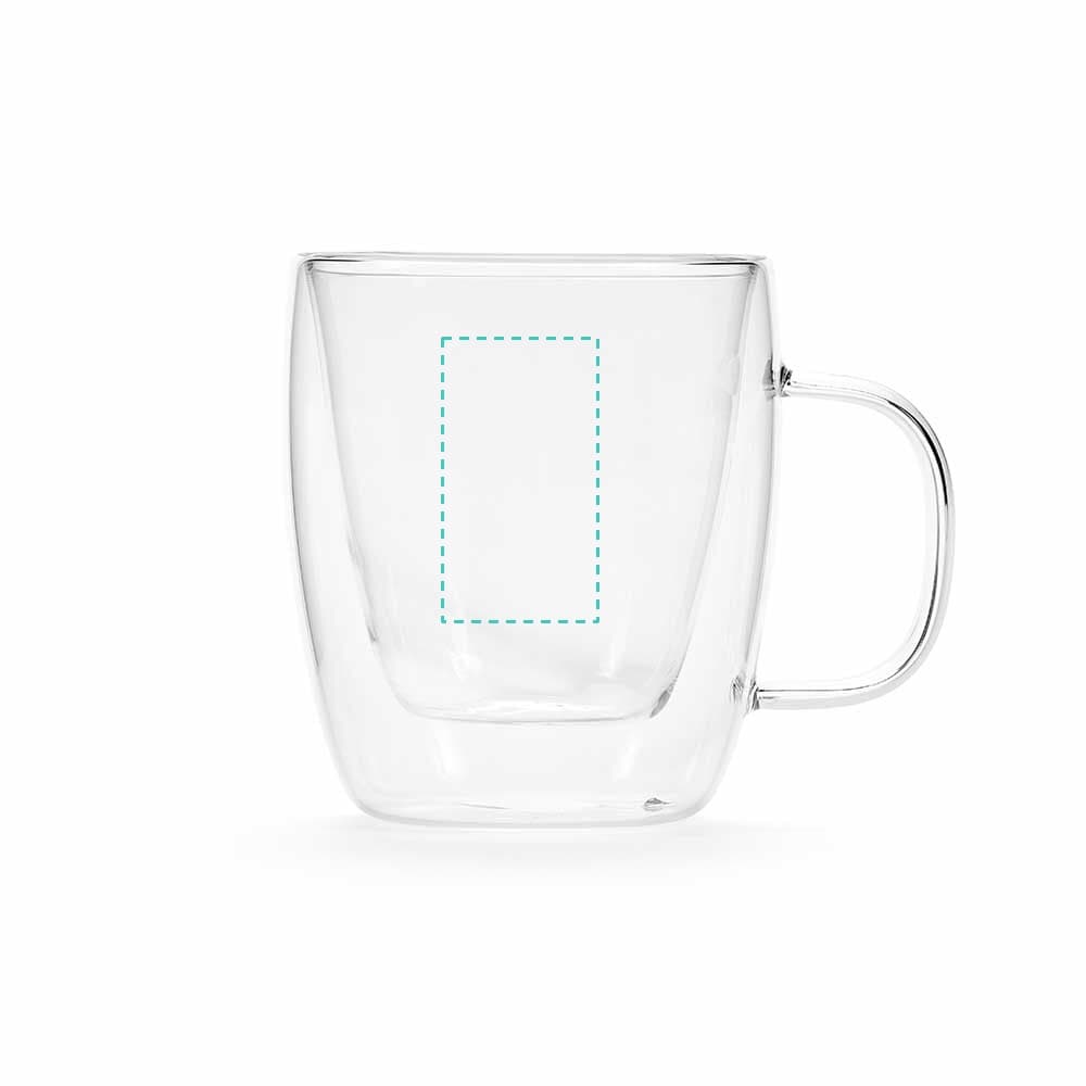 Elbe 220 Tasse aus Borosilikatglas, 250ml – Druckbeispiel Lasergravur - XL, 25 x 45 mm - Seite 1