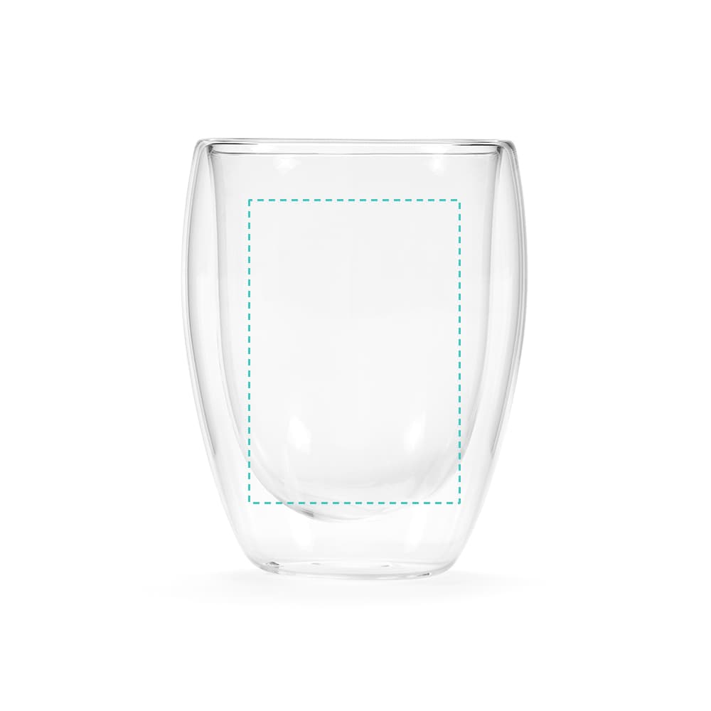 Meuse 350 Tasse aus Borosilikatglas, 370 ml – Druckbeispiel Lasergravur - XL, 1-farbig, 25 x 50 mm - Tasse