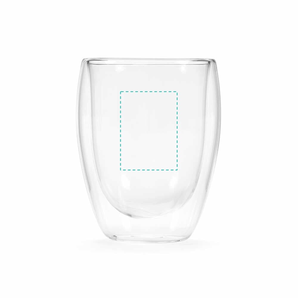 Meuse 350 Tasse aus Borosilikatglas, 370 ml – Druckbeispiel Tampondruck, 30 x 40 mm - Tasse