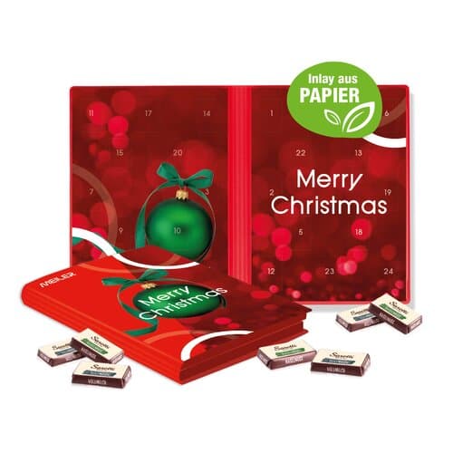 Adventskalender Weihnachtsbuch mit Sarotti Fairtrade® Schokolade, Inlay aus Papier