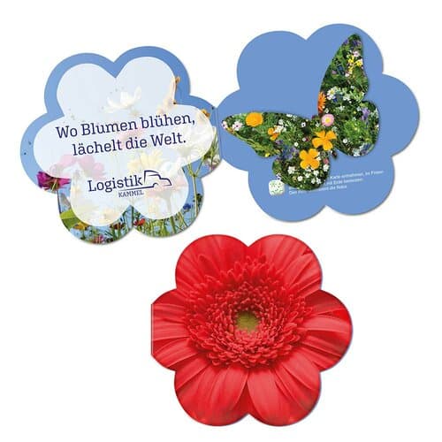 Samenpapier in Klappkärtchen Blume