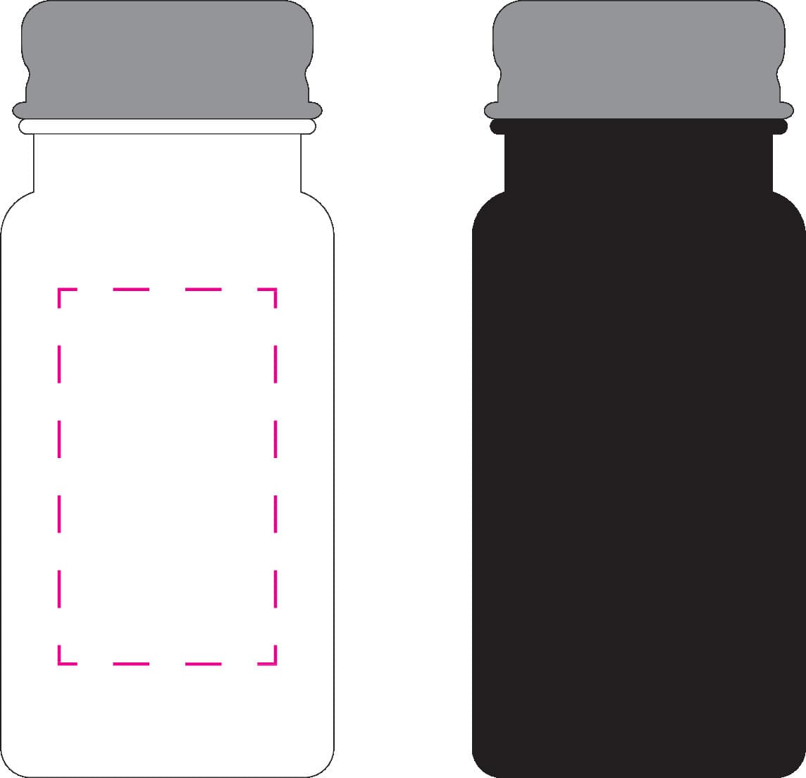 Salz-und Pfefferstreuer-Set "Dispense" – Druckbeispiel Tampondruck, 1-farbig, 45,00 x 26,00 mm - Seite gegenüber S