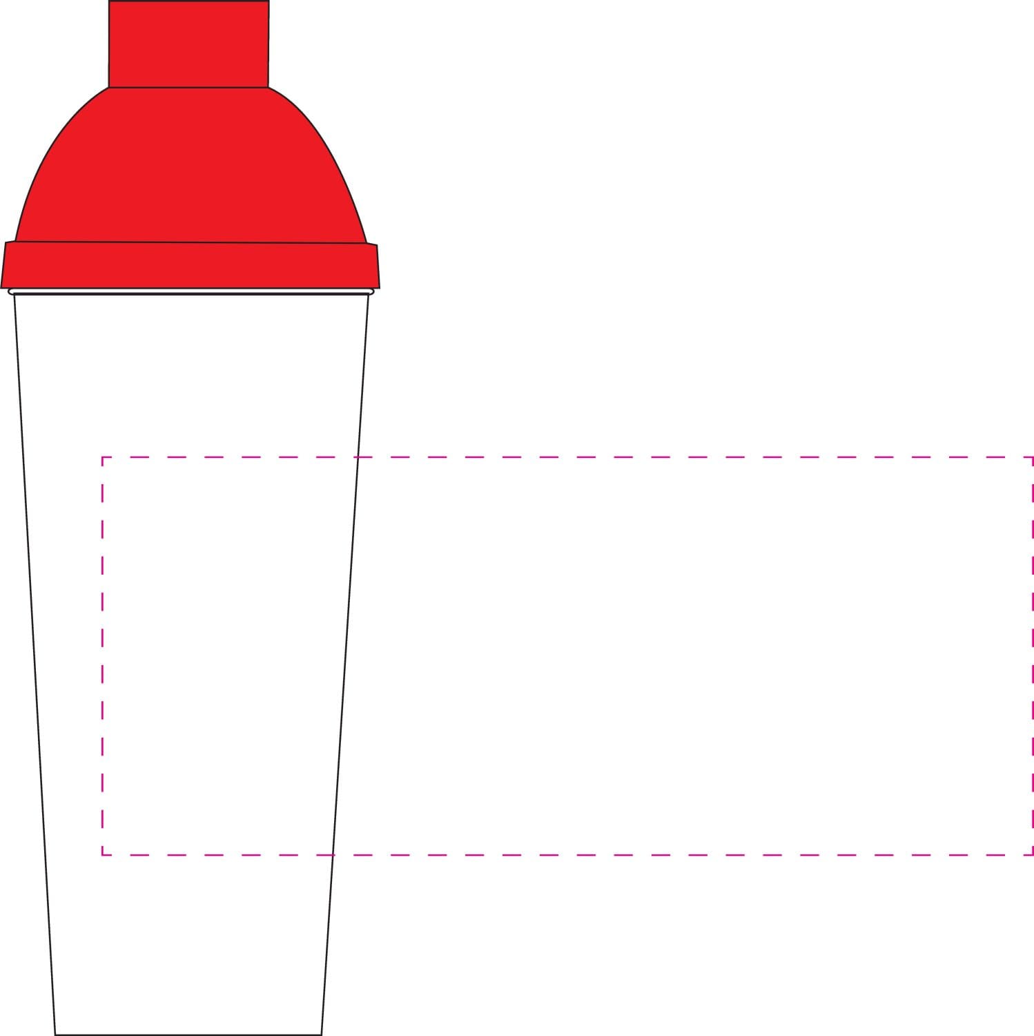 Shaker "Lagoon" 0,5 l – Druckbeispiel Siebdruck, 1-farbig, 90,00 x 210,00 mm - rundum, mittig
