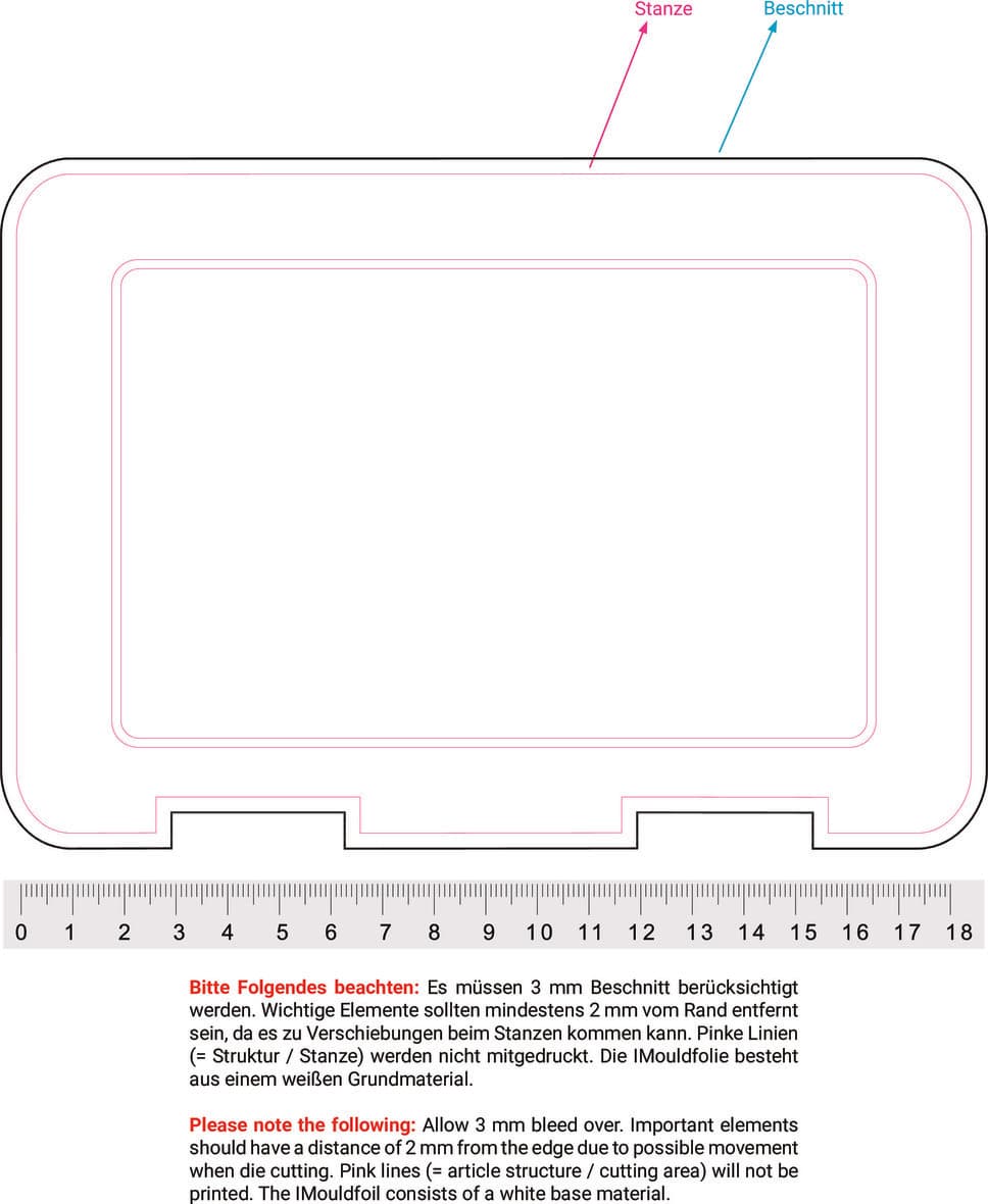 Vorratsdose "Snack-Box" – Druckbeispiel IMould, 134,00 x 191,00 mm - mittig auf Deckel