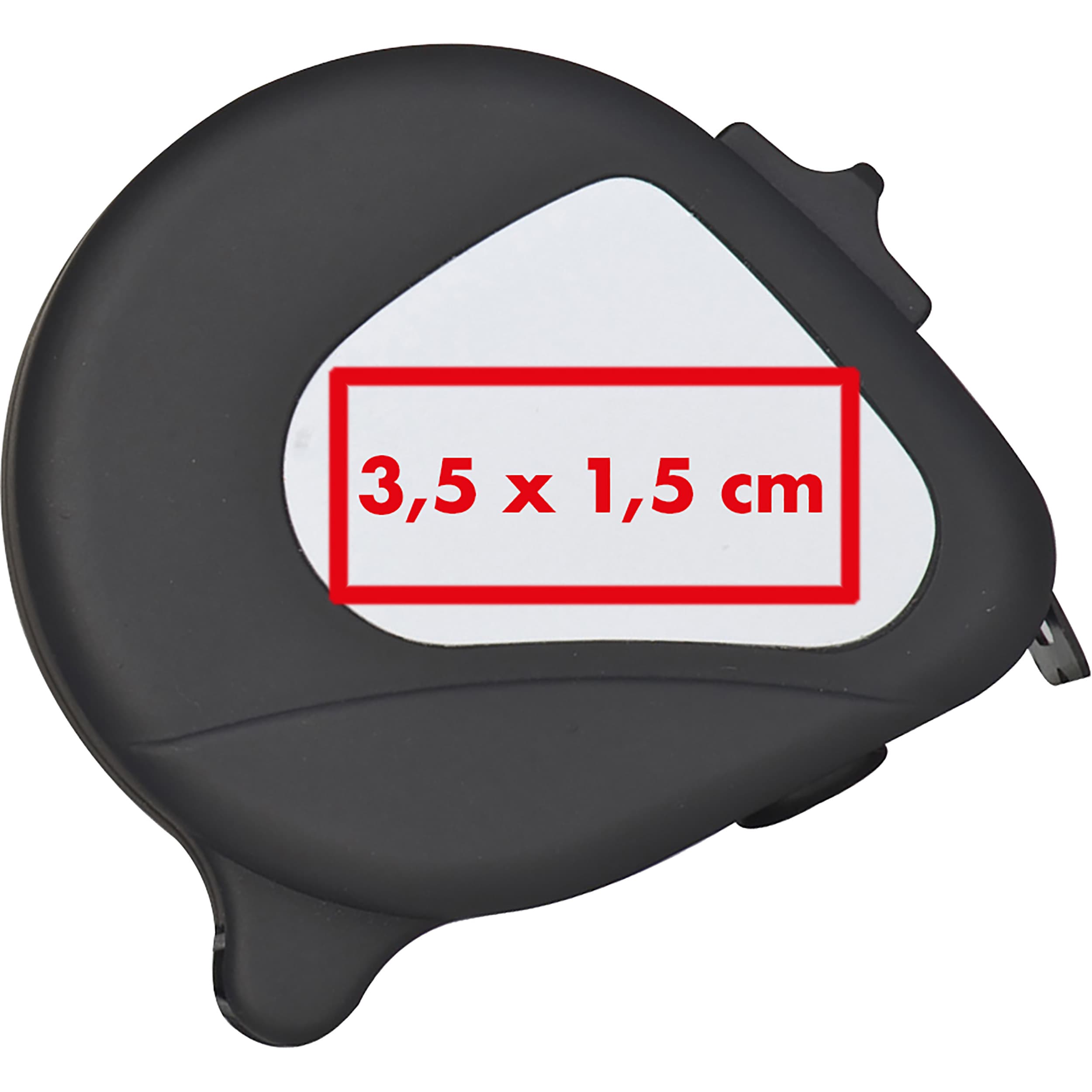3 Meter Maßband Denver – Druckbeispiel Tampondruck, 1-farbig, 3,5 x 1,5 cm - Mittig