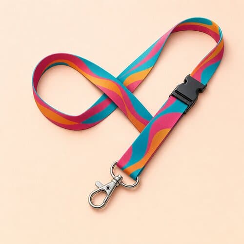 Nachhaltiges rPET Schlüsselband Lanyard mit Karabiner und Schnappverschluss