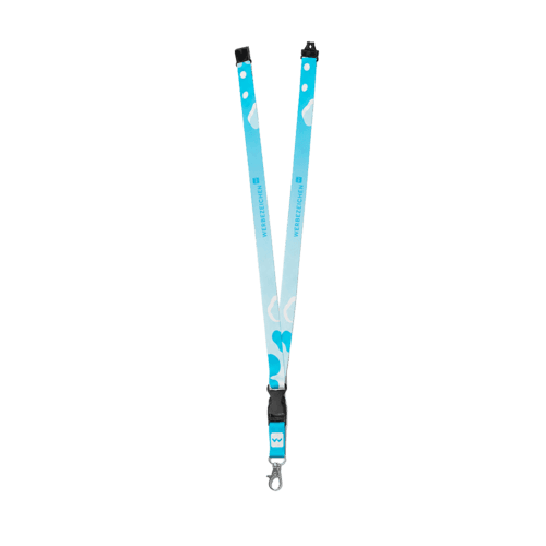 Nachhaltiges rPET Schlüsselband Lanyard mit Karabinerhaken, Schnappverschluss und Sicherheitsclip
