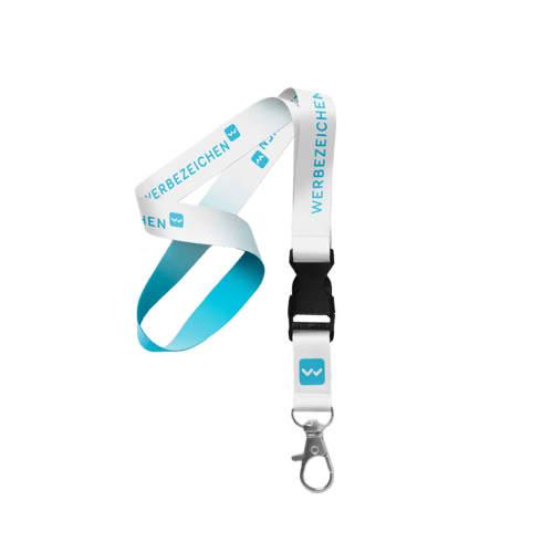 Nachhaltiges rPET Schlüsselband Lanyard mit Karabiner und Schnappverschluss