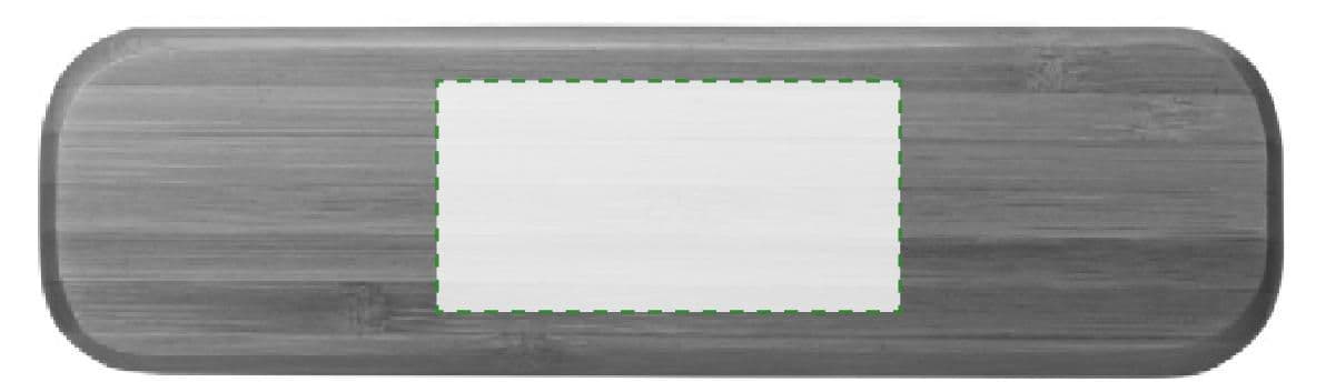 Schreibset Addie | Bambus – Druckbeispiel Lasergravur, 1-farbig, 60 x 30mm, Ø 0mm - Oben