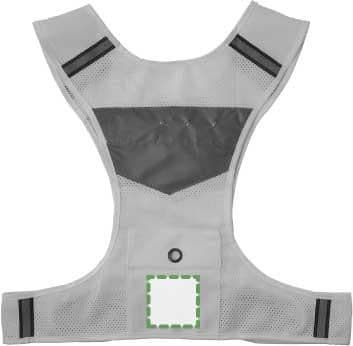 Warnweste Minna | Mit Lichtern – Druckbeispiel Digitaltransfer, 70 x 70mm, Ø 0mm - Tasche auf der Vorderseite