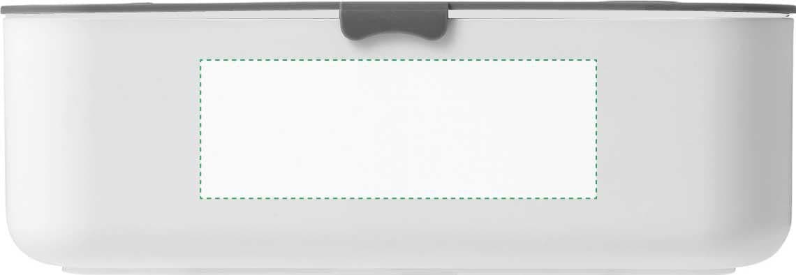 Lunchbox Veronica | Kunststoff und Silikon | 850 ml – Druckbeispiel Siebdruck, 1-farbig, 100 x 35mm, Ø 0mm - Seitlich