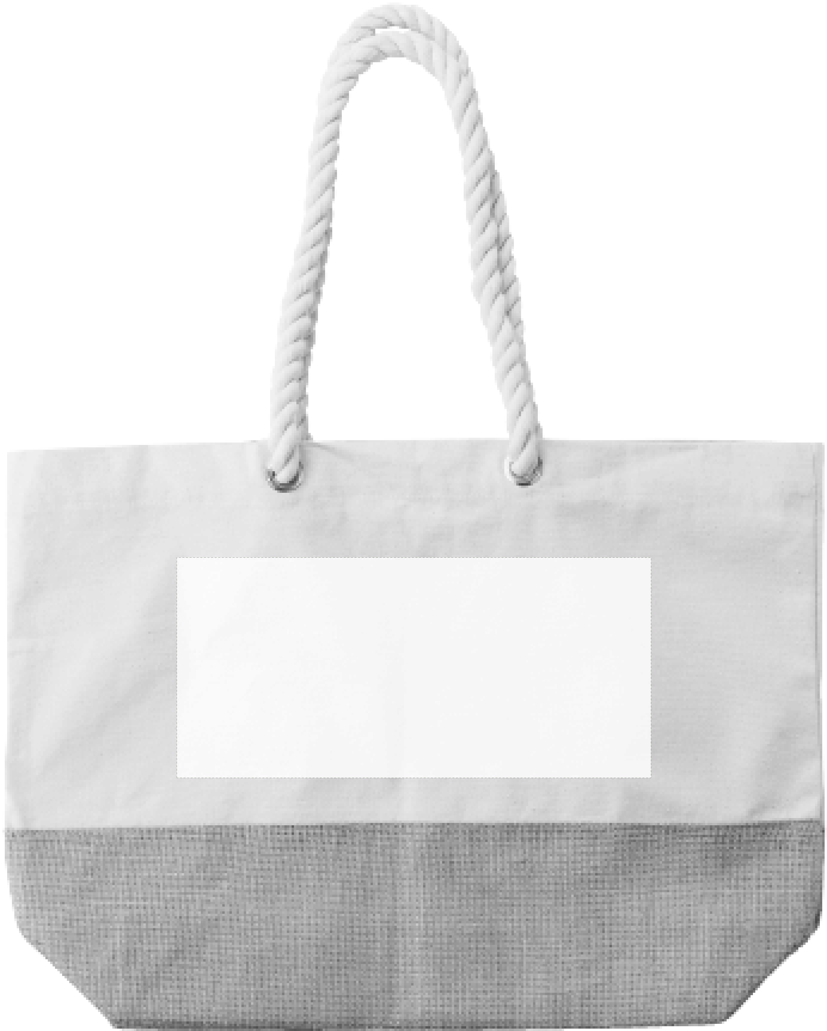Einkaufstasche Diego | Baumwolle 280 g/m² | Juteboden – Druckbeispiel Siebdruck, 1-farbig, 280 x 130mm - Vorderseite