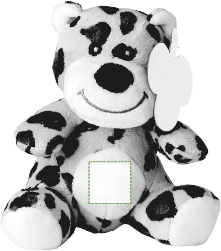 Kuscheltier Lauren | Leopard – Druckbeispiel Transferdruck, 1-farbig, 25 x 25mm - Vorderseite