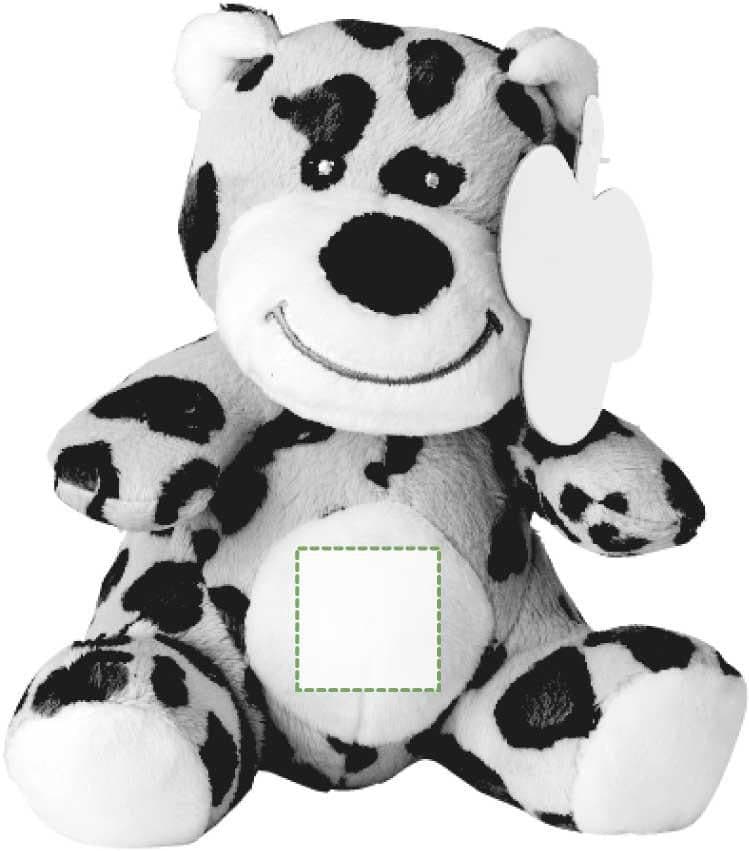 Kuscheltier Lauren | Leopard – Druckbeispiel Digitaltransfer, 25 x 25mm - Vorderseite