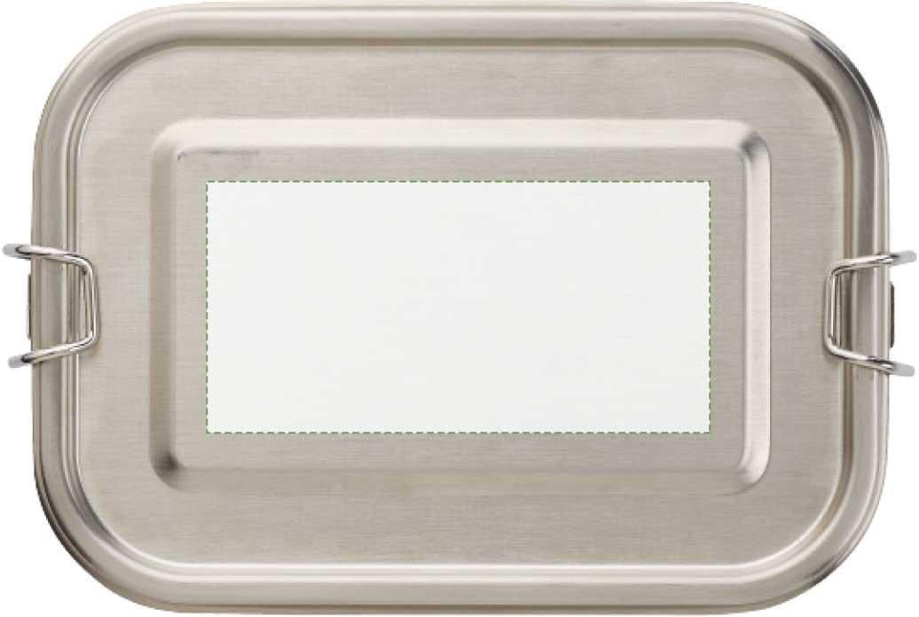 Lunchbox Reese | 750 ml – Druckbeispiel Lasergravur, 1-farbig, 50 x 100mm - Auf dem Deckel