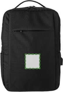 Laptop-Rucksack Jesse | 16 Zoll | USB-Port – Druckbeispiel Digitaltransfer, 70 x 70mm - Tasche auf der Vorderseite