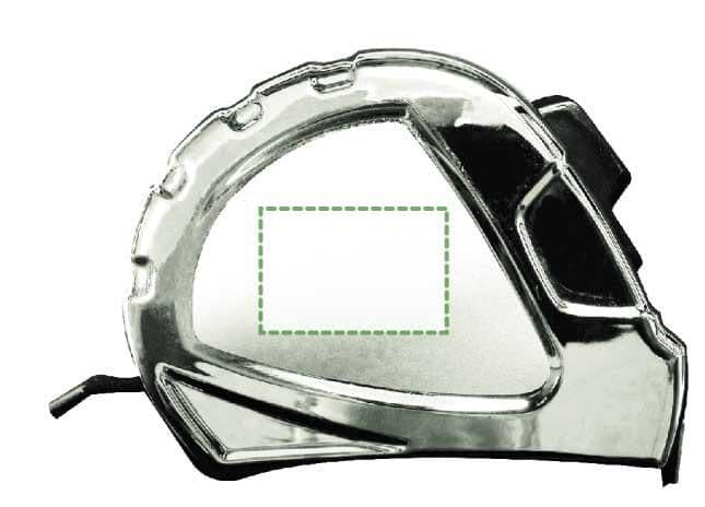 Maßband Ahsan | Kunststoff | 5 Meter – Druckbeispiel Tampondruck, 1-farbig, 30 x 20mm, Ø 0mm - Oben