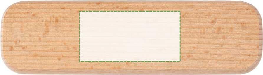 Kugelschreiber Tobias | Buche | Holzbox – Druckbeispiel Lasergravur, 1-farbig, 60 x 30mm, Ø 0mm - Auf dem Deckel