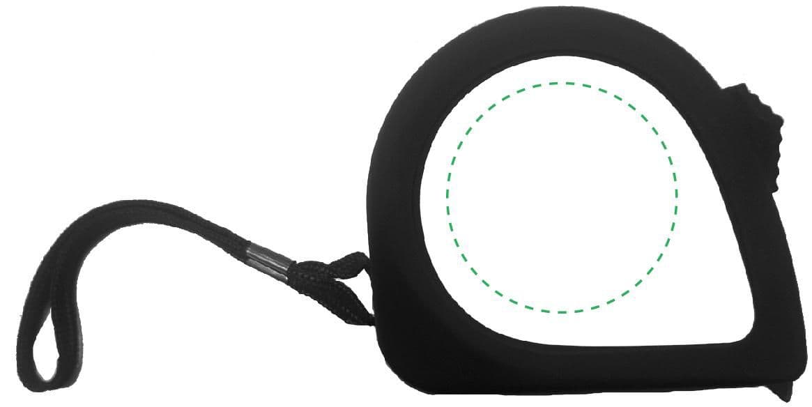 Maßband Emmanuel | Kunststoff | 5 Meter – Druckbeispiel Tampondruck, 1-farbig, 0 x 0mm, Ø 40mm - Vorderseite