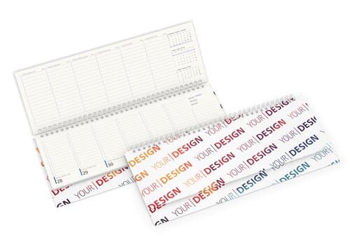 Tisch-Querkalender Compact RECYCLING 1 Woche = 2 Seiten 8–20 Uhr