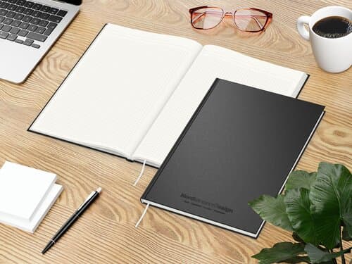 Notizbuch Note-Book RECYCLING Ecken spitz Naturpapier-Hardcover