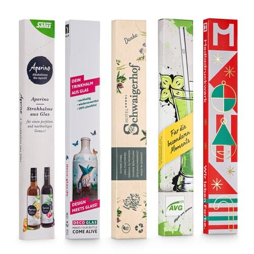 Set mit zwei Glastrinkhalmen, inkl. Reinigungsbürste